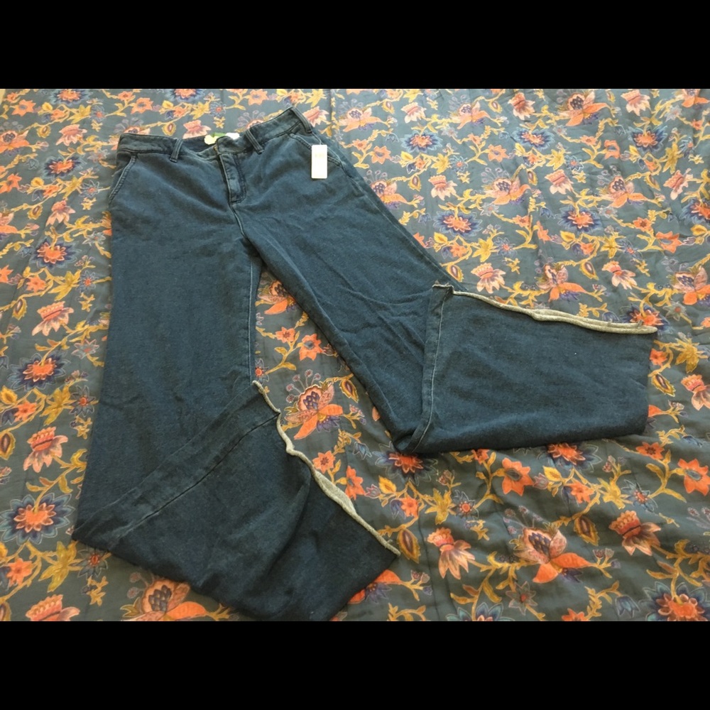 NWT Anthropologie Knit Wide Leg Terry Trousers